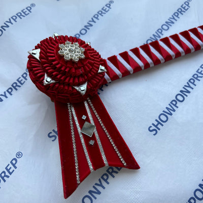 13.5” Red & White Browband