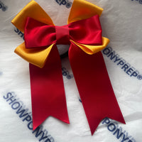 Sale bows- red & gold (junior 1 bow)