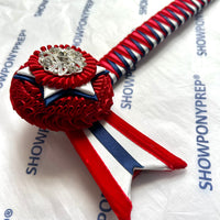 15” Red, Navy & White Browband