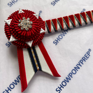 14” Red, White, Navy & Gold Browband