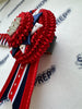 14” Red, Navy & White Browband