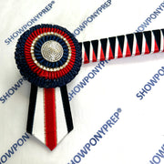 16” Navy, Red & White Browband