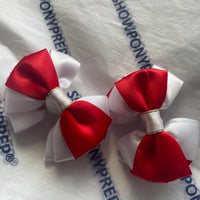 Sale - tiny tots clip in red and white bows