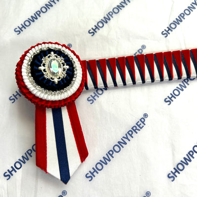 16” Red, White & Navy Browband