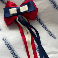 Sale bows- red navy & cream (junior 1 bow)