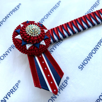 14.5” Red, Navy & White Browband