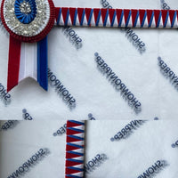 14” Red, Royal Blue and white Browband