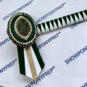 15” Green, White & Gold Browband