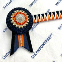 15.5” Navy, Orange & Gold Browband