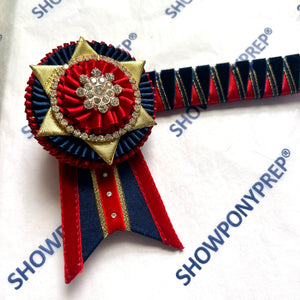 15” Navy, Red & Gold Browband