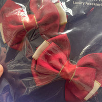 Sale bows- dark red cream and gold