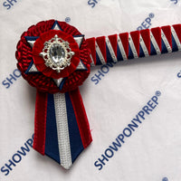 13.5” Red, Navy & Silver Browband