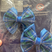 Sale bows- royal blue tartan bows