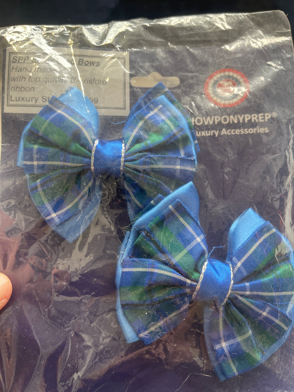 Sale bows- royal blue tartan bows