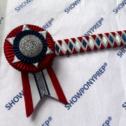 14” Red, White, Navy & Silver Browband