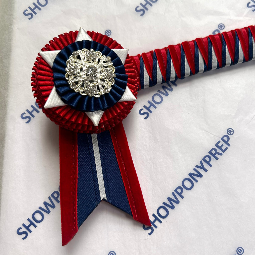 14” Red, White & Navy Browband