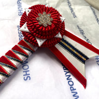 14” Red, White, Navy & Gold Browband