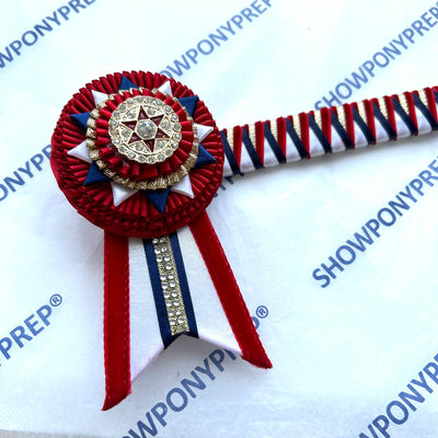 14.5” Red, Navy, White & Gold Browband