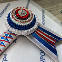 15” White, Blue & Red Browband