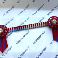 13” Red, Blue & Gold Browband