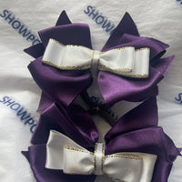 Sale - large purple white and gold bows