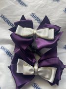 Sale - large purple white and gold bows