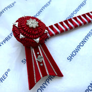 16” Red, Silver & White Browband