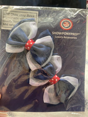 Sale bows- navy with red