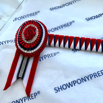 16.5” Red, White & Navy Browband
