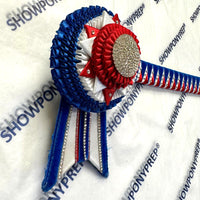 17” Blue, Red & White Browband