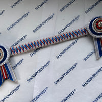 15” White, Blue & Red Browband