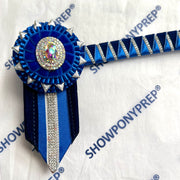 15.5” Blue, Navy & Silver Browband