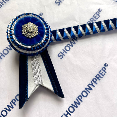 13” Navy, Blue, White & Silver Browband