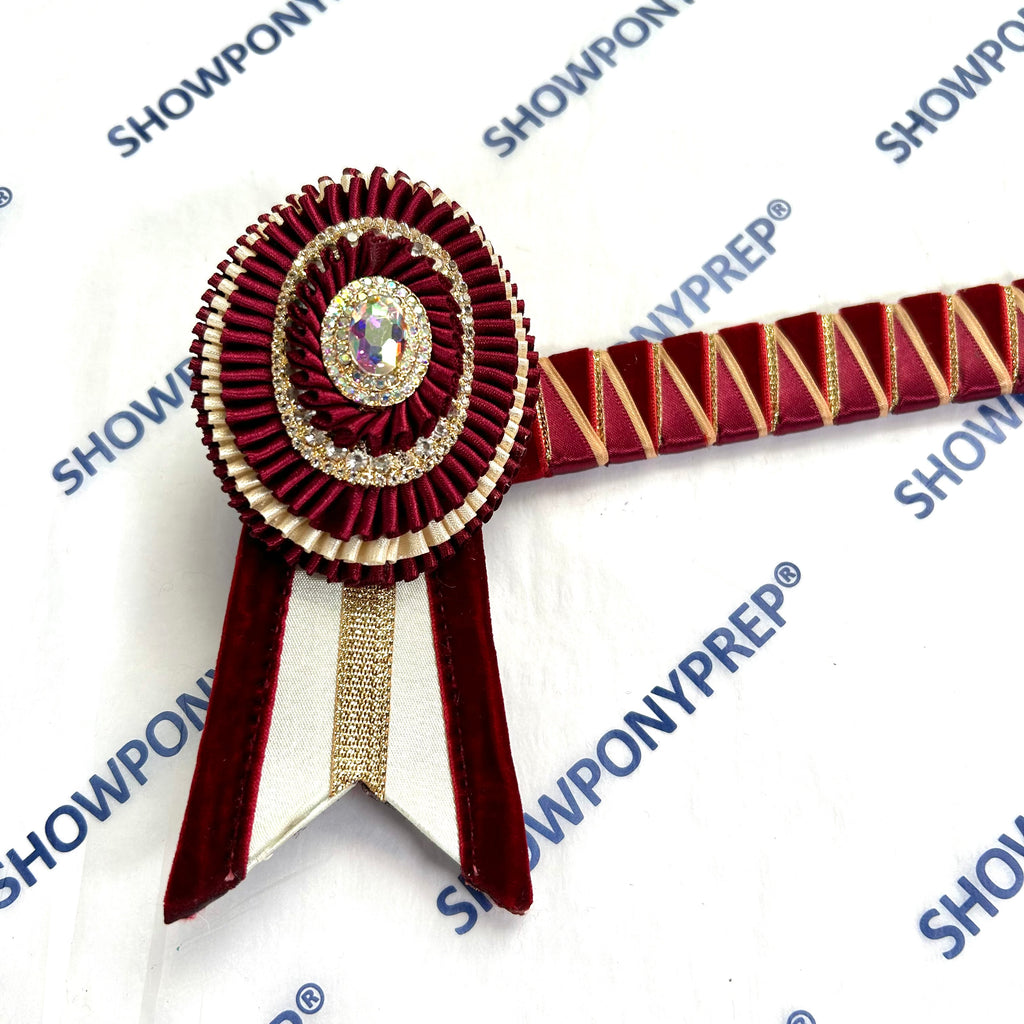 16.5” Burgundy & Gold Browband