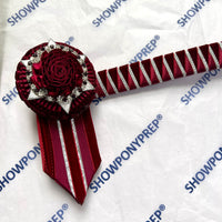 14.5” Burgundy & Silver Browband