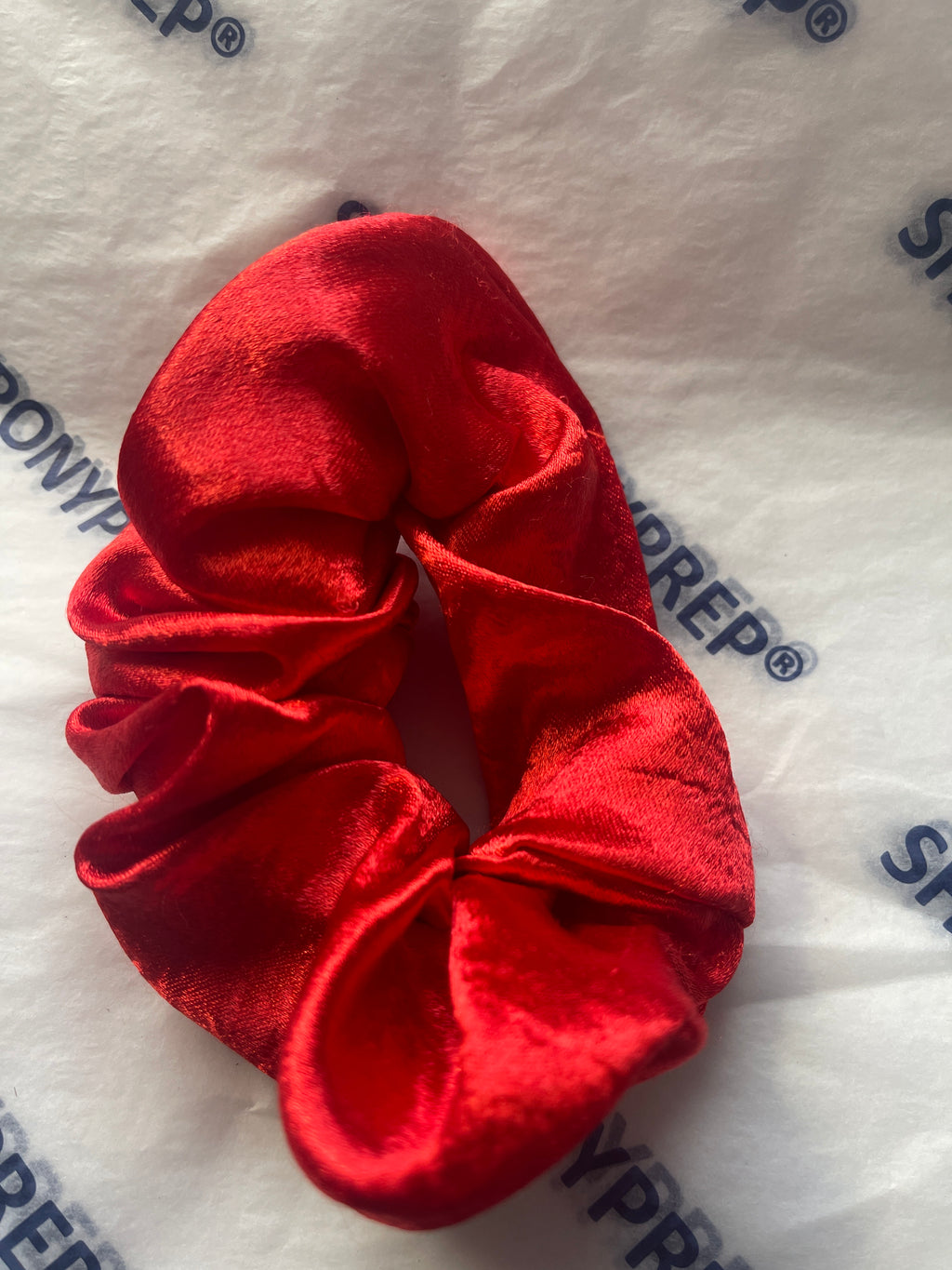 Sale - red satin scrunchie