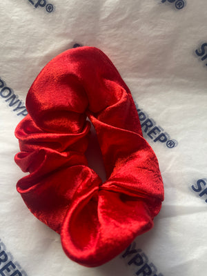 Sale - red satin scrunchie