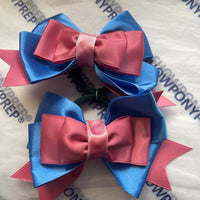 Sale - set baby blue and pink bows with tails