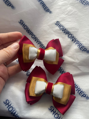 Sale bows burgundy and gold on CLIPS