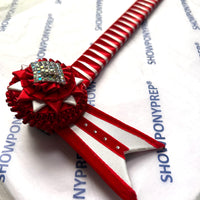 15.5” Red & White Browband