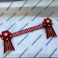 13.5” Red & White Browband