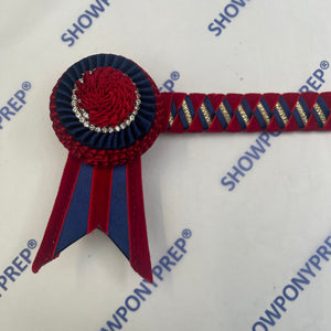 15” Navy. Red & Gold Browband