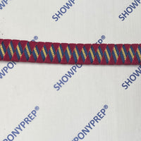 13” Red, Navy & Gold Browband