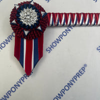 13.5” Red, Navy & White Browband