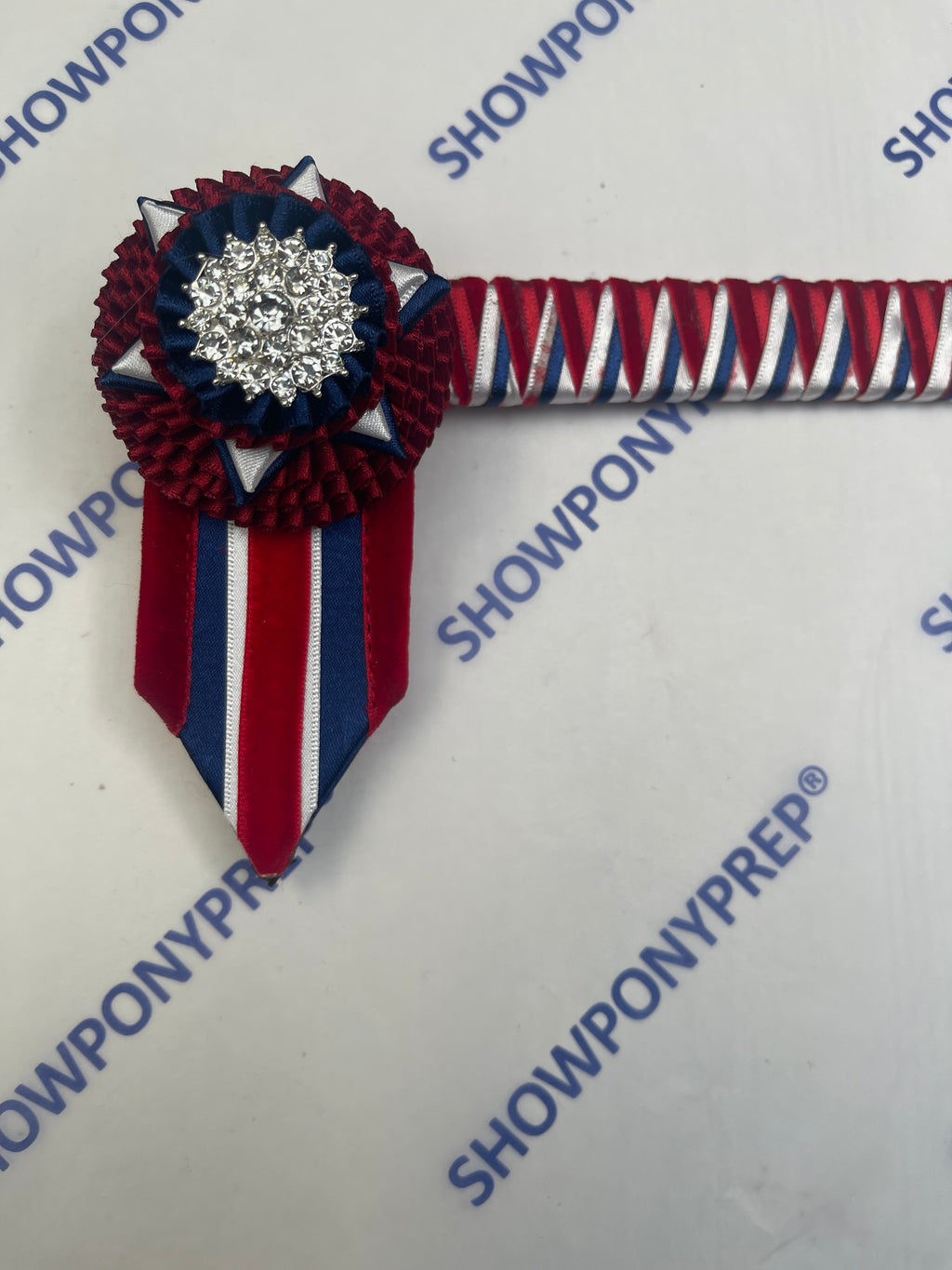 13.5” Red, Navy & White Browband