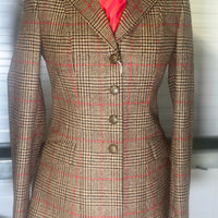 IN STOCK: UNIQUE BROWN TWEED PRINCESS CUT JACKET