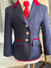 IN STOCK: REDUCED - STUNNING NAVY & RED VELVET DRESS COAT