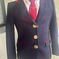 IN STOCK: UNIQUE NAVY TWEED DRESS COAT