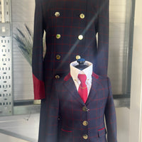 IN STOCK: UNIQUE NAVY TWEED DRESS COAT