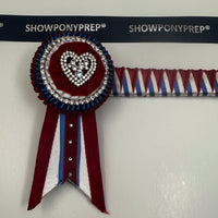 13” Blue, Red & White Browband